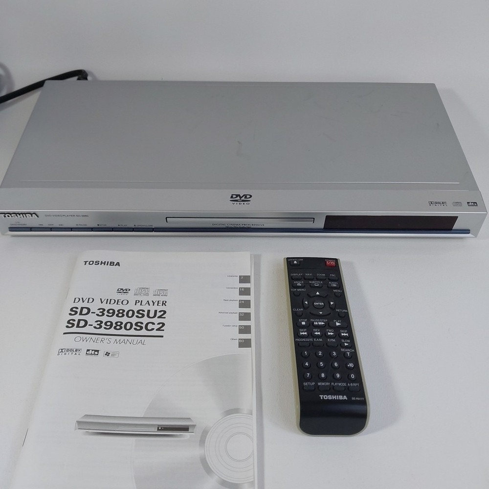Toshiba SD-3980 DVD Player With Remote‎ and Manual